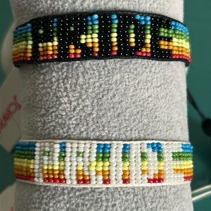 New Betsy Johnson LOVE IS LOVE PRIDE FRIENDSHIP BRACELET in White and Rainbow